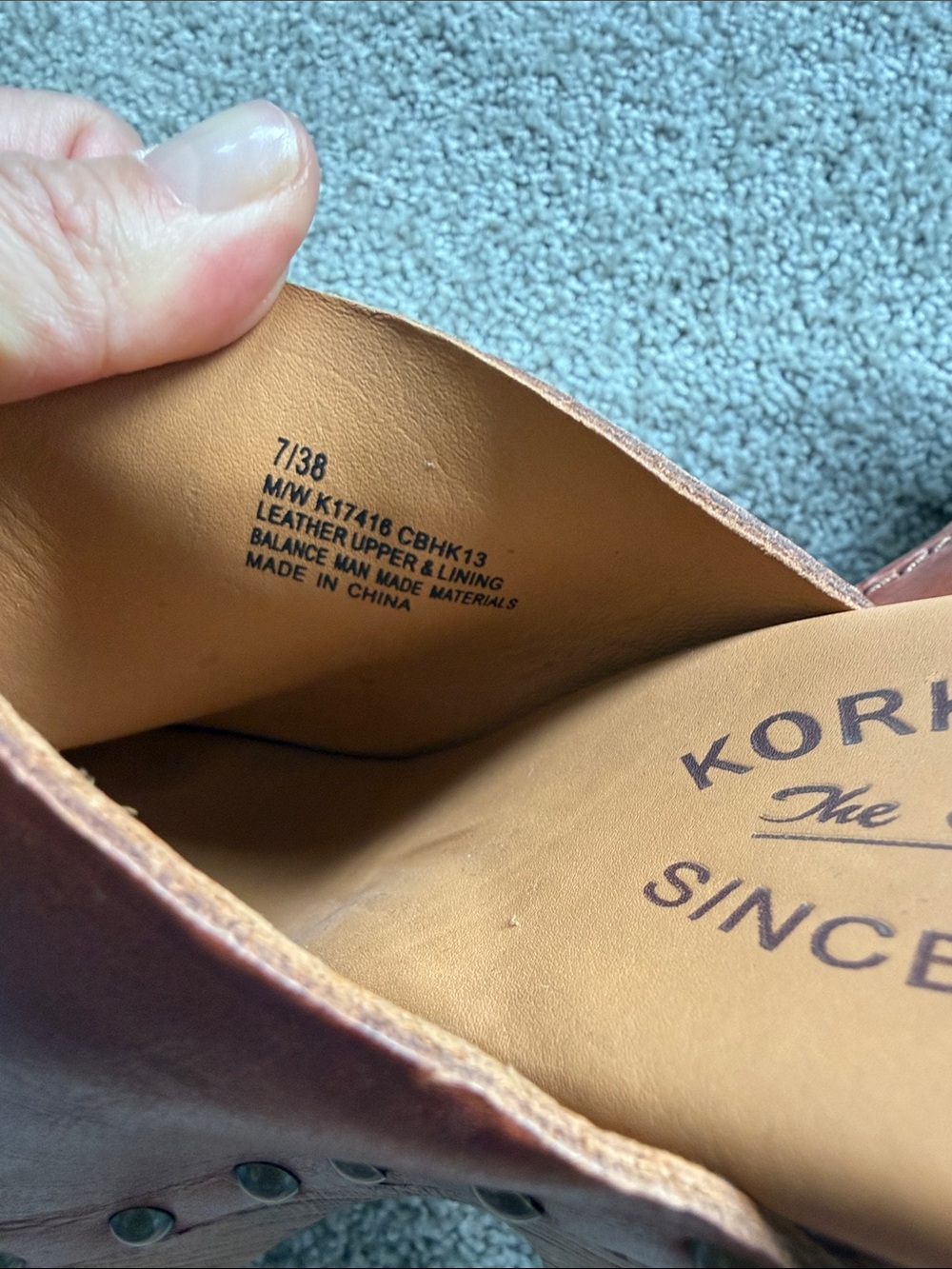 Kork-Ease Brown Leather Studded Platform Clogs - Picture 4 of 6